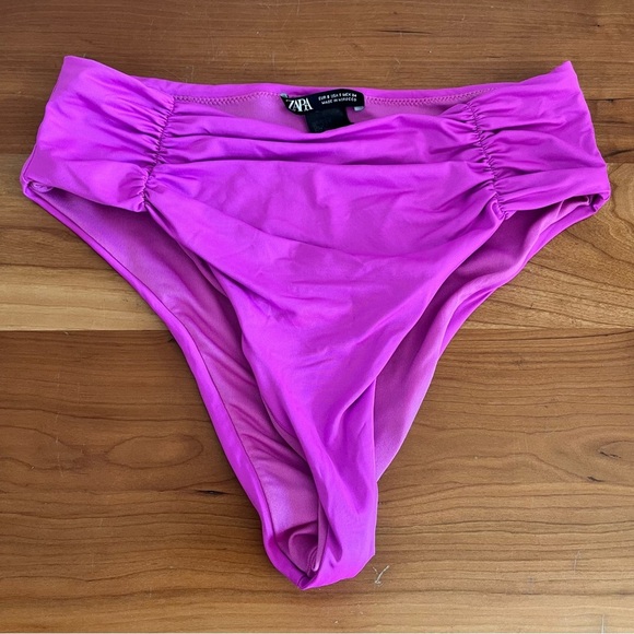 Women’s Zara High Rise Cheeky Bikini Bottoms Pink Size Small - Picture 1 of 4